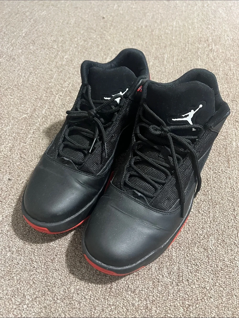 Jordan Men's Black with Red Accent Basketball Sneakers